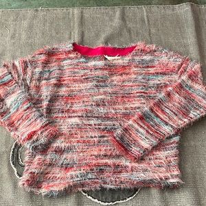 Anthropologie multi-color space dye fluffy sweater size M